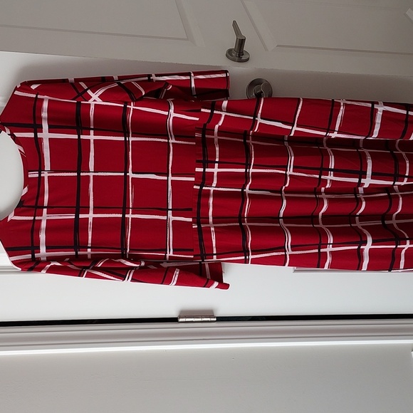 Sami & Jo mini dress xl 3/4 sleeve red, black, white throughout - Picture 10 of 12